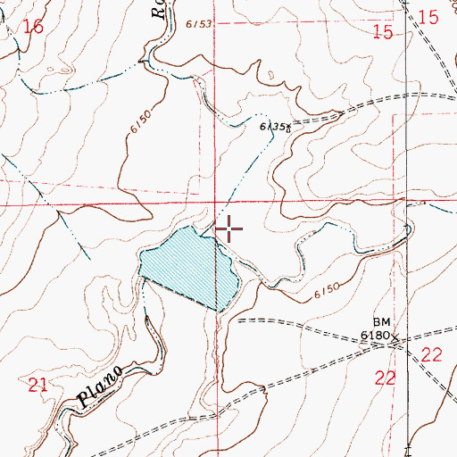 Topographic Map of Rito Del Plano Reservoir Dam, NM