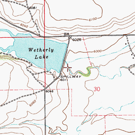 Topographic Map of Weatherly Dam, NM