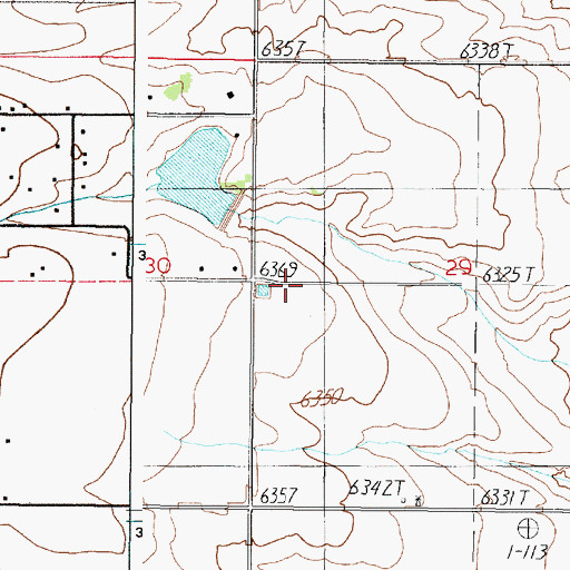Topographic Map of Mescalero Lake Dam, NM