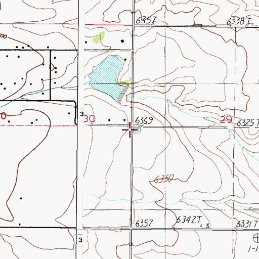 Topographic Map of Mescalero Reservoir, NM