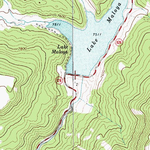 Topographic Map of Lake Maloya Dam, NM