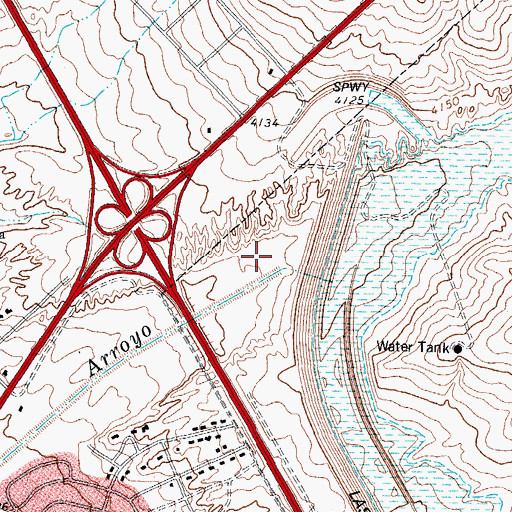 Topographic Map of Las Cruces Dam, NM