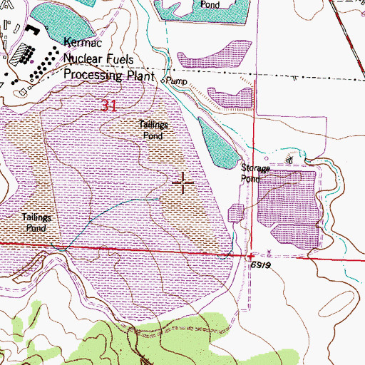 Topographic Map of Kerr-McGee Tailings Dam Pond Number One, NM