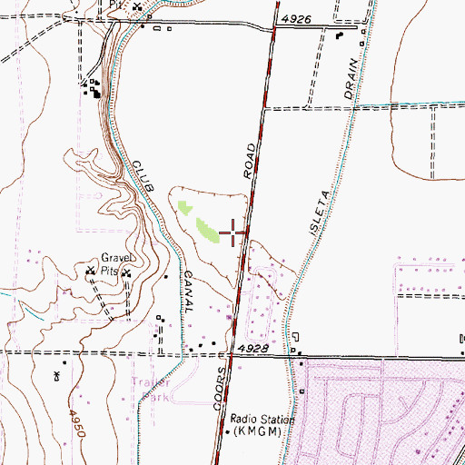 Topographic Map of Hubbell Lake Flood Detention Dam, NM