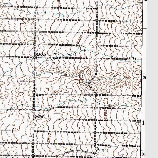Topographic Map of South Domingo Baca Dam, NM