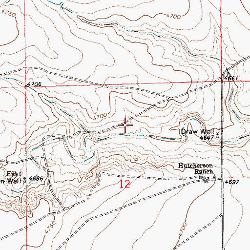 Topographic Map of Claude Hutcherson Number Three Reservoir, NM