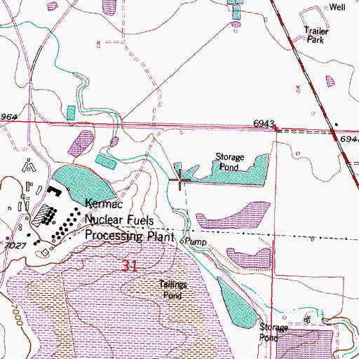 Topographic Map of Kerr McGee Storage Dam, NM