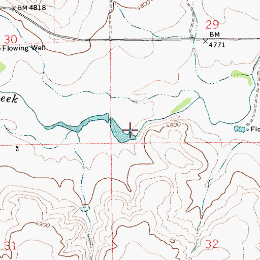 Topographic Map of Smithson Reservoir Number 2 Dam, NM