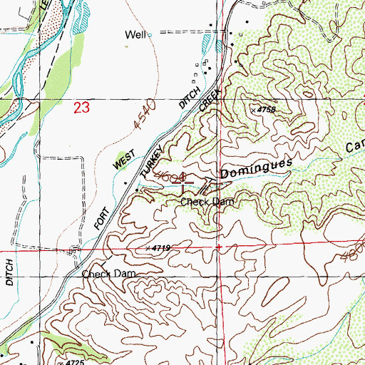 Topographic Map of Upper Gila Site Three Dam, NM