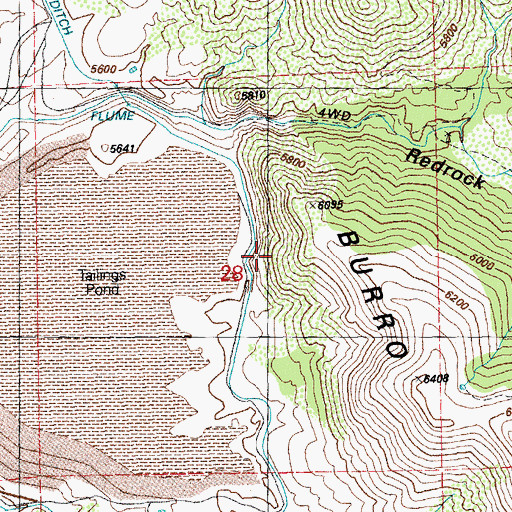 Topographic Map of Phelps Dodge Tailing Dam Number Two, NM