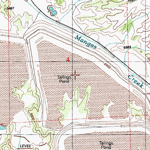 Topographic Map of Phelps Dodge Tailings Dam Number One, NM