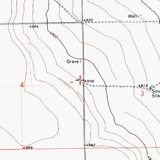 Topographic Map of Adee, NM