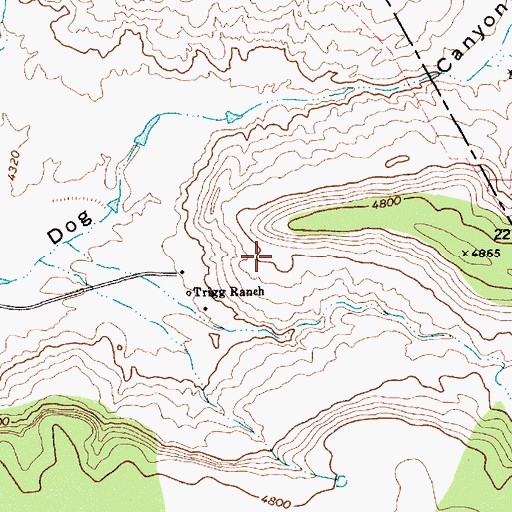 Topographic Map of Trigg, NM