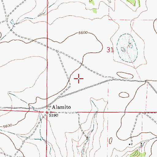 Topographic Map of Alamito, NM