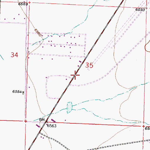 Topographic Map of Broadview Acres, NM