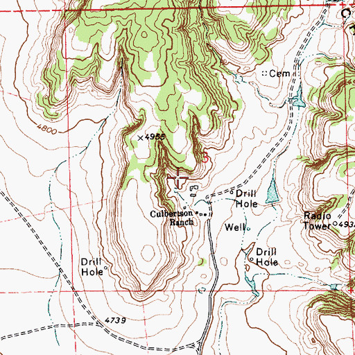 Topographic Map of Culburtson, NM