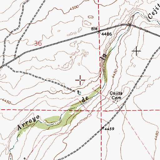 Topographic Map of Lambert, NM