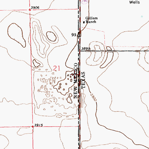 Topographic Map of 13186 Water Well, NM