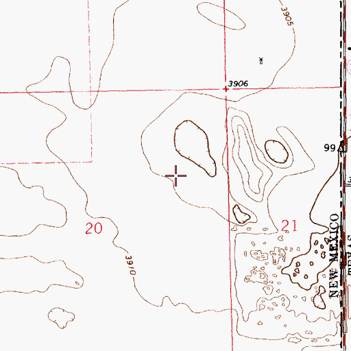 Topographic Map of 12625 Water Well, NM