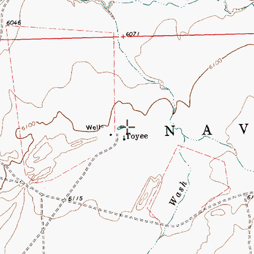 Topographic Map of Toyee, NM