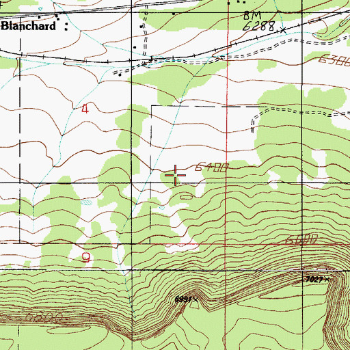 Topographic Map of Bernal Lone Butte SE of Station Thompson Airway Beacon 32, NM