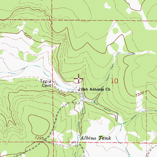 Topographic Map of Los Cavos, NM