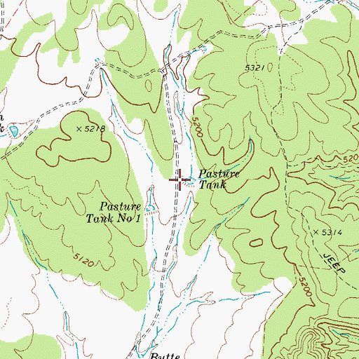 Topographic Map of Pasture Tank, AZ