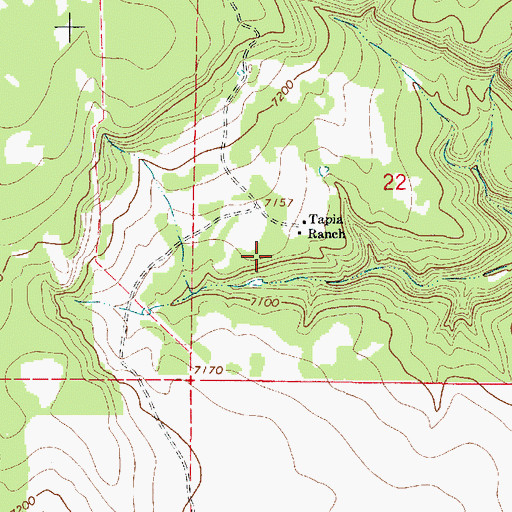 Topographic Map of Tapia, NM