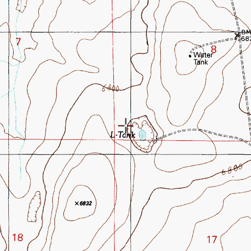 Topographic Map of L Tank, NM