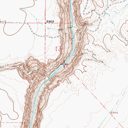Topographic Map of Ski Jump Rapid, NM