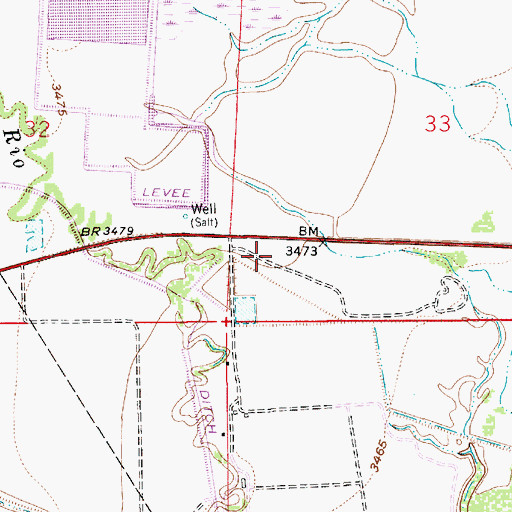 Topographic Map of 12833 Water Well, NM