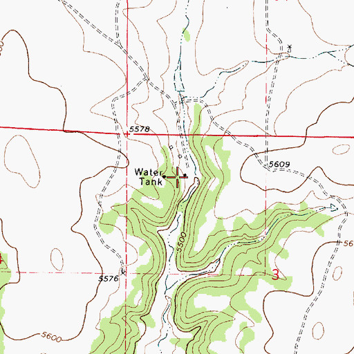 Topographic Map of McDaniels, NM
