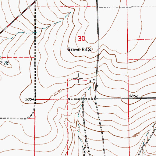 Topographic Map of Mahoney, NM
