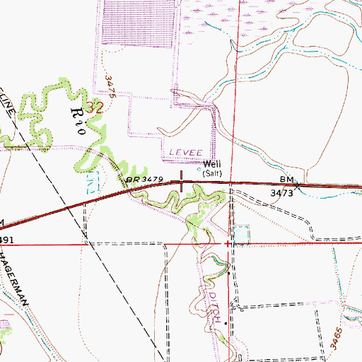 Topographic Map of 12867 Water Well, NM