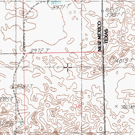 Topographic Map of 10854 Water Well, NM