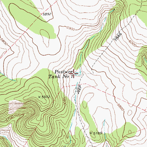Topographic Map of Pasture Tank Number One, AZ