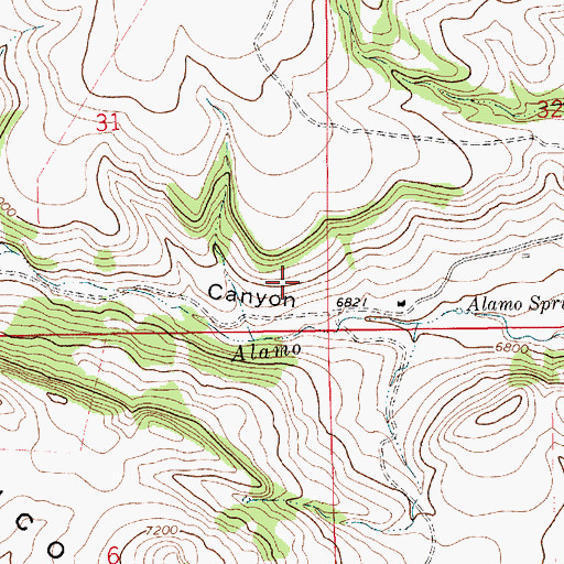 Topographic Map of Christmas, NM