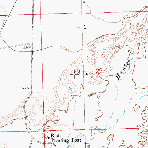 Topographic Map of Bisti Clinic, NM