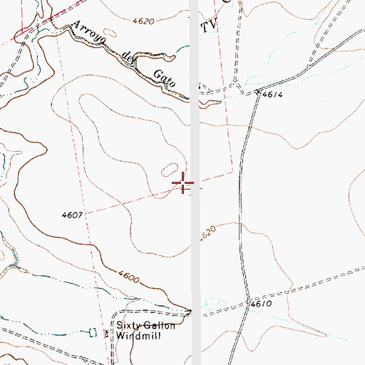 Topographic Map of Waggoner, NM