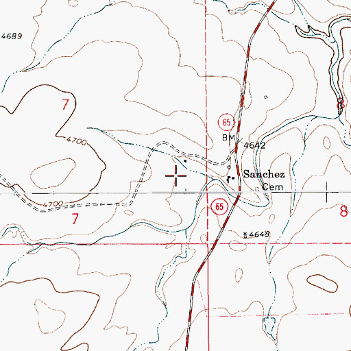 Topographic Map of Sanchez, NM