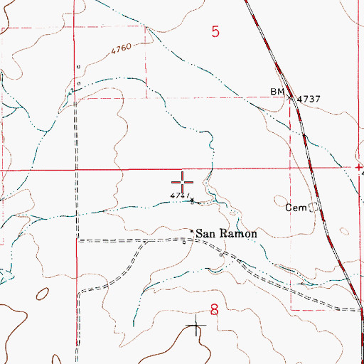 Topographic Map of Quintana, NM