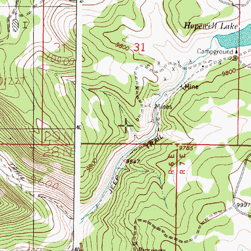 Topographic Map of Hoover Number 2 Mine, NM