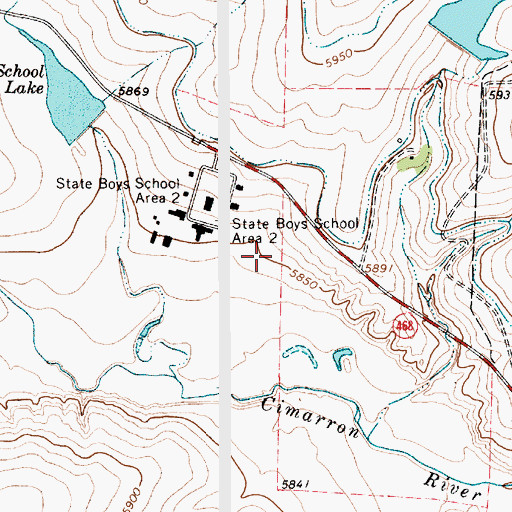 Topographic Map of New Mexico Industrial School, NM