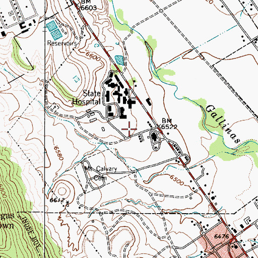 Topographic Map of New Mexico State Hospital, NM