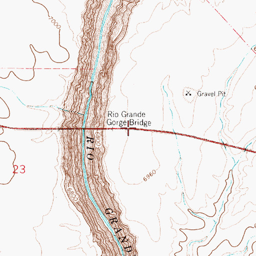 Topographic Map of High Bridge Rapid, NM