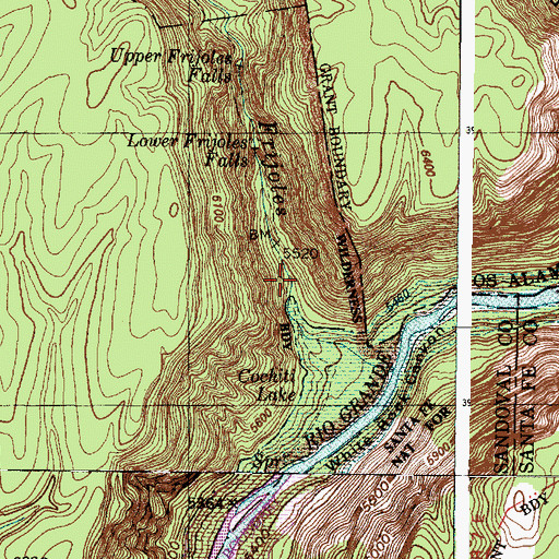 Topographic Map of Caon de los Frijoles, NM