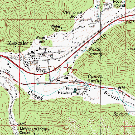 Topographic Map of Saint Josephs Mission, NM