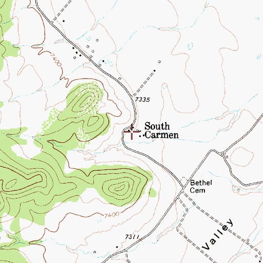 Topographic Map of South Carmen, NM