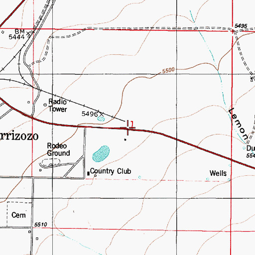 Topographic Map of Carrizozo Plant, NM