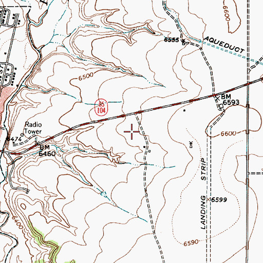 Topographic Map of Arriba, NM